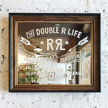 ウェディング事例：鏡 額縁＋サインペイント